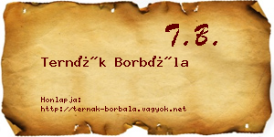 Ternák Borbála névjegykártya